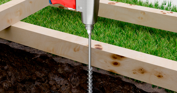 Screw your GroundPlug® Screw Pile into the ground with an impact wrench.