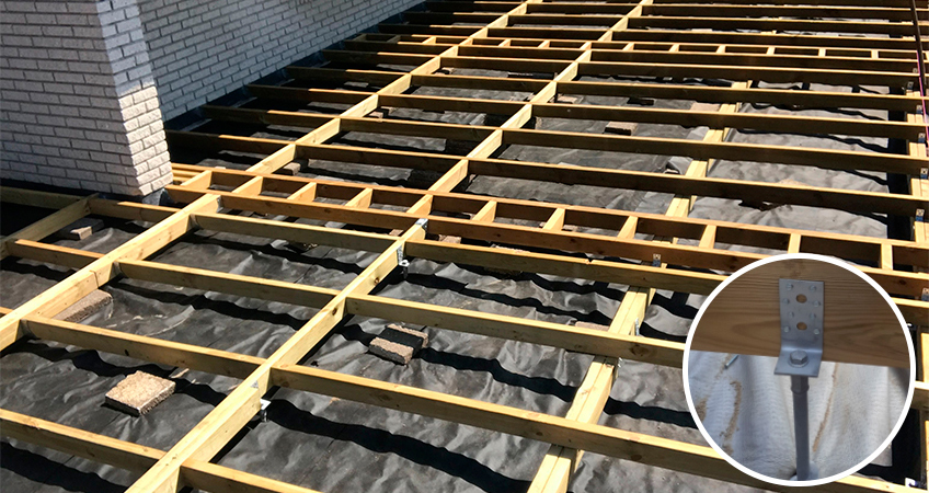 Foundation frame partially made with GroundPlug® TwisterTM Screw Piles
