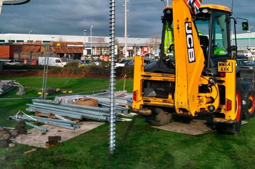 huge-size-twister Installation of a large GroundPlug® TwisterTM Screw Pile.